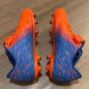 Vibrant Orange and Blue Kids Cleats